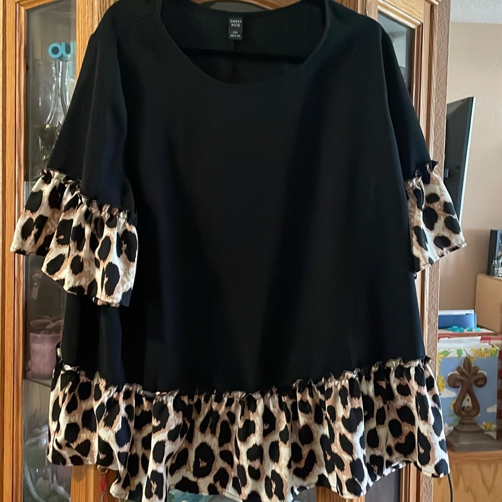 2XL ruffled baby doll top